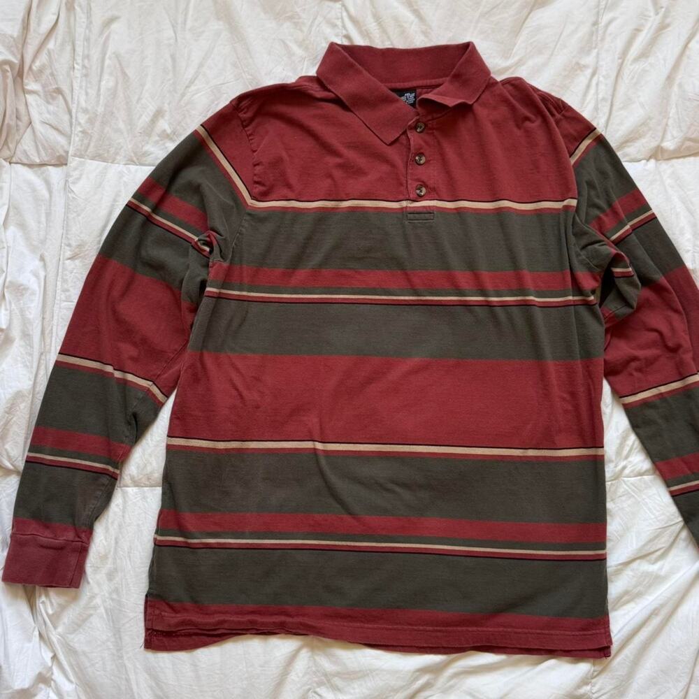 junction West Striped long sleeve rugby shirt‎ sz XXL preppy grunge sporty